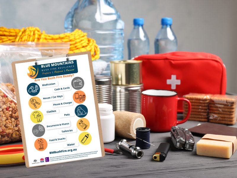 Clipboard with emergency checklist